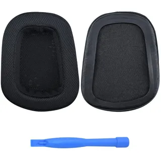 Ersatz Ohrpolster für Logitech G35, G230, G231, G233, G332, G430, G431, G432, G433, G533, G633, G633S, G635, G930, G933, G933S, G935 Kopfhörer von MMOBIEL – Mesh Gewebe Kopfhörer Ohrpolster – Schwarz
