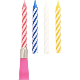 Musikkerze 12 cm farbig sortiert "Happy Birthday" mit 3 Ersatzkerzen