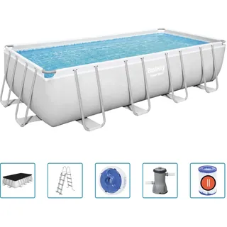 Bestway Power Steel Pool-Set Rechteckig 488×244×122 cm - Grau