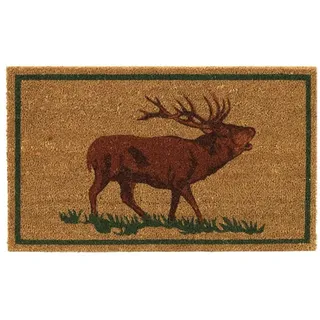 Akah Hirsch Fussmatte aus Kokosfaser, Braun, 75 x 45 cm