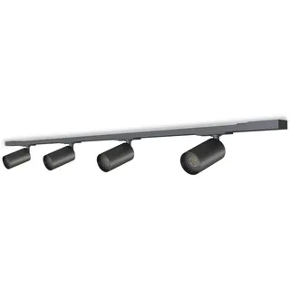 CALEX Schienensystem Set, 2m mit 4 Spots, GU10, Matt Schwarz, Tracklight Deckenleuchte