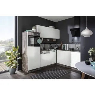 kochstation Winkelküche L-Form 230 x 190 cm weiß