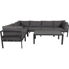 Venture Home Copacabana Sofa Black/Glass Table, 120x70