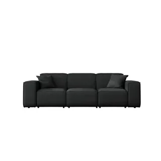 Kaiser Möbel Gartensofa Malibu 3 Sitzer Stoff Odyssey Schwarz , Holz , 245x73x88 cm , Gartenmöbel, Loungemöbel, Gartensofas & Loungesofas