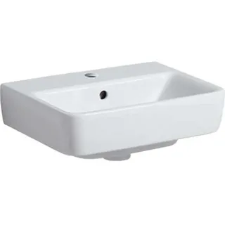 Geberit Renova Plan, Handwaschbecken, 45x34 cm, 1 Hahnloch, mit Überlauf, 501624, 501.624.00.8, Farbe: weiß/KeraTect