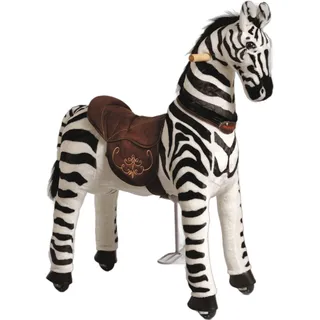 Mechanisches Zebra auf Rollen Ponnie Dixi M - Weiß, Schwarz