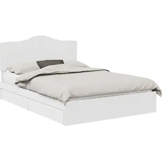 vidaXL Aufbewahrungsbett mit Kopfteil Weiß 140 x 200 cm Holzwerkstoff - Weiß