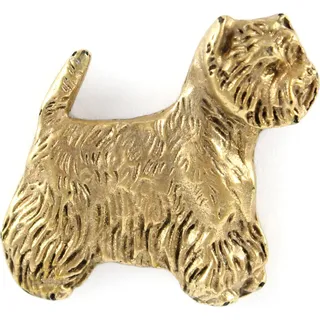 West Highland White Terrier, Weißer Hochlandterrier, Westie - Vergoldete Brosche, eleganter Hundeschmuck, einzigartige Brosche der Marke Art-Dog