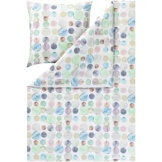 ESTELLA Kuschelflanell Bettwäsche Colour Dots grün