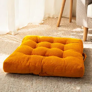 YNNHUDEEP Sitzkissen 40x40 cm Cord mit Tragegriff, für Stuhl und Boden | Weiches, Outdoor geeignet, als Polsterung–ideal für Wohnzimmer, Camping, Esstisch & mehr. – perfekt. Praktisch, komfortabel