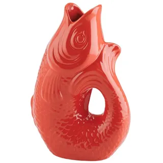 Giftcompany Vase Monsieur Carafon S, Dekovase in Fisch-Form, Steingut, Coral Red, 25 cm, 1087403003