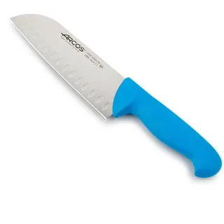 Arcos Serie 2900 - Santoku Messer Messer Asiatischer ArtAsian Knife - Klinge Nitrum Edelstahl 180 mm - HandGriff Polypropylen Farbe Blau