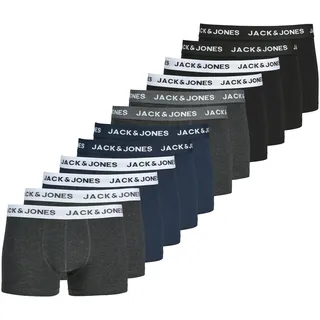 JACK & JONES Trunk »JACSOLID Stretchkomfort, elastisch, bequem mit sportlichem Look« Packung, 12 Stk. bedruckt, modisch, eng anliegend, Baumwollmischung, Bündchen, blau