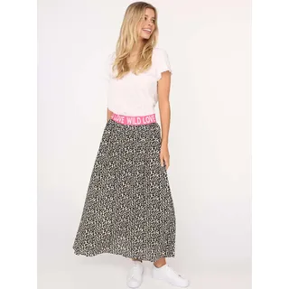 Zwilling Zwillingsherz Maxirock »"Wild Love Leo"« Animal Muster, Gummizug, Viskose, knöchellang, beige