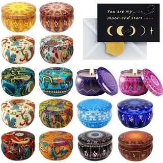 YUTUY Duftkerzen Geschenkset,16 Stück Aromatherapie Kerzen Set,mit Grußkarte Sojawachs Aromatherapie Kerzen für Muttertag,Weihnachten,Geburtstag,Valentinstag,Bad,Yoga