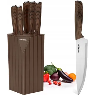 Küchenmesser-Set im Block 6-teilig SHARP Premium - Schwarz