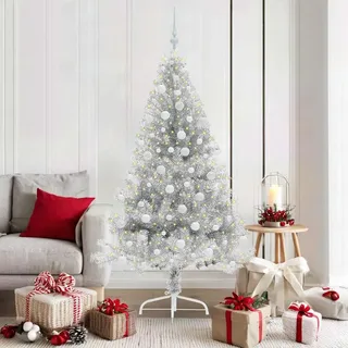 Hochwertigen Möbel Künstlicher vorbeleuchteter Weihnachtsbaum Silber 180 cm PET - 1624105 - Silber