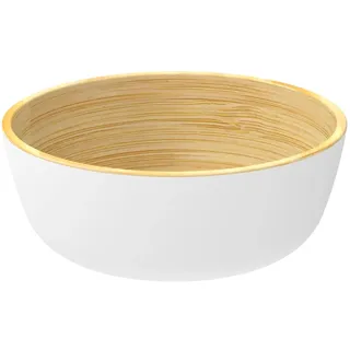 Nuts Bambus Bowl Grösse XL weiss 28cm Durchmesser natürliche Bowl aus Bambus plastikfrei Obstschale Salatschüssel (weiss), BB28