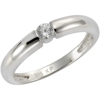 Fingerring FIRETTI "Schmuck Geschenk Silber 925 Damenring Verlobungsring Solitär" Gr. 60, silber (silberfarben, kristallweiß), Fingerringe, Damen, 60, Silber 925 (Sterlingsilber), 1,9mm, Fingerring, mit Zirkonia (synth.)