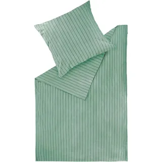 SCHÖNER WOHNEN-Kollektion SWK Bettwäsche SoftStripe in vielen Größen Salbei 140 x 200 cm - Grün