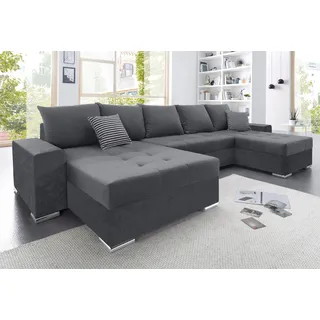 Collection AB Wohnlandschaft Polyester U-Form 2-Sitzer Grau