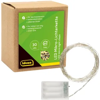 IDENA LED Lichterkette Micro 3,2 m Silber Warmweiß