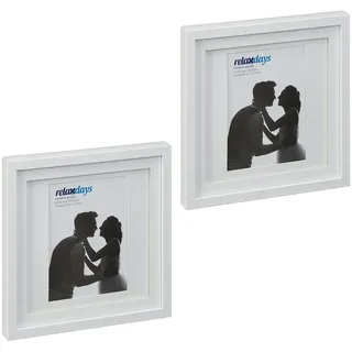 Relaxdays Bilderrahmen modern weiß 25x35 cm 2er Set