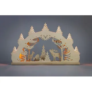 Schwibbogen Hirschfamilie Länge ca 52cm NEU Motivleuchte Lichterbogen