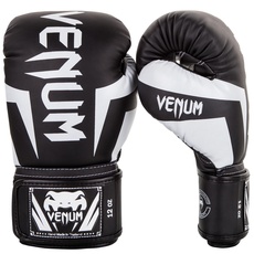 Venum Unisex Elite Boxing Gloves Boxhandschuhe, Schwarz/Weiß, 12 Oz EU