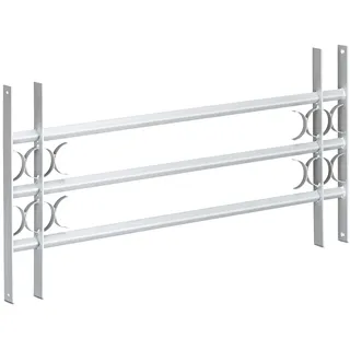 Relaxdays Fenstergitter Einbruchschutz ausziehbar 450 x 1000-1500 mm Grau
