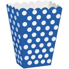 Popcorn Schachteln mit Pünktchenmuster - Königsblau - 8er-Pack