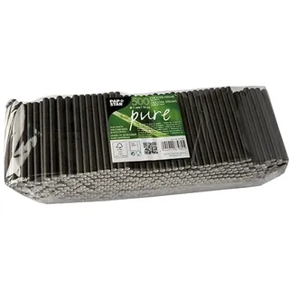 Papstar Cocktail-Strohhalme pure schwarz