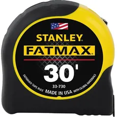 Stanley Tools 33-730 FatMax Maßband, 7,6 x 3,8 cm, Gelb, 9 m