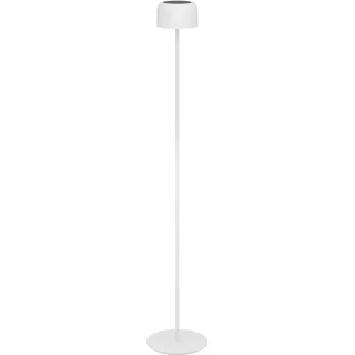 EGLO Solar Stehlampe Roccanova, Akku Standleuchte für Innen und Außen, Wohnzimmer Lampe Touch dimmbar in 3 Stufen, Solarlampe aus Stahl in Weiß, warmweiß, IP44