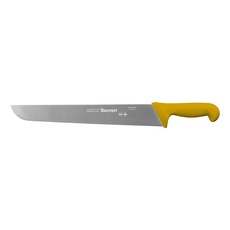 Starrett Profi Metzgermesser - BKY203-14 Breite, gerade 14-Zoll-Klinge aus ultrascharfem, desinfiziertem Stahl - Küchenmesser mit gelbem Griff