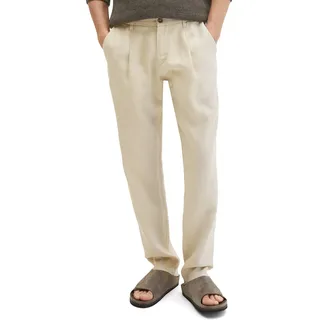 Leinenhose MARC O'POLO "Osby jogger pleats", Herren, Gr. 29, Länge 32, grau silk, Web, Obermaterial: 100% Leinen, normal, Hosen Leinenhose