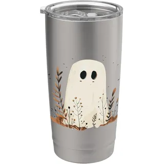 Skandinavische Volkskunst Halloween Ghost Boho Herbst Damen Top Doppelwandiger Edelstahl-Thermobecher