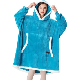 Catalonia Classy Decke mit Ärmel Oversize Hoodie Kuscheldecke-Kuscheldecke Zum Anziehen mit Ärmeln und Kapuze, Übergröße Deckenpullover Damen Frauen Warm Ärmeldecke Geschenke für Erwachsene Teenager