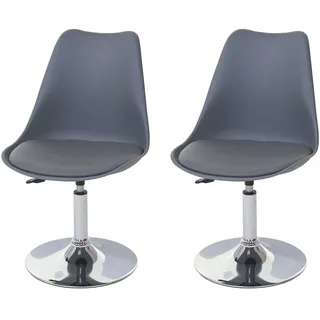 Mendler Esszimmerstuhl Malmö T501 Kunstleder dunkelgrau 2er Set