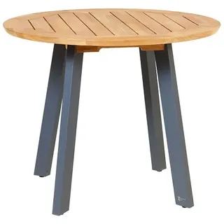 Tisch Diana, Mosaik-Teak - 95 cm rund Beine Aluminium anthrazit