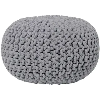 Beliani Pouf Conrad 40/40/25 cm , Grau , Textil , Rund , 40x25x40 cm , Wohnzimmer, Sessel, Hocker & Hockerbänke, Poufs