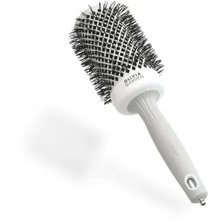 Olivia Garden Expert Blowout Shine 55/70 mm Weiß & Grau - 55 - Runde, antistatische Keramikbürste für glänzende und frizzfreie Blowouts