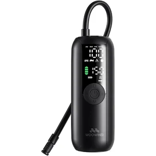Woowind Luftkompressor LP1 Elektrische Fahrradpumpe 150PSI/10,3Bar mit LCD-Display/LED-Licht