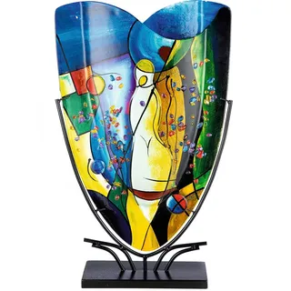 Casablanca by Gilde Tischvase »Magic, Dekovase« Vase aus Glas, mit schwarzem Metallfuß, bunt