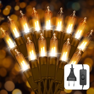 Ciskotu Lichterkette Weihnachtsbaum Warmweiß, 4.35M 20Lichter Lichterkette Tannenbaum Innen IP44 Wasserdicht mit Stecker, Geeignet für Weihnachtsdekoration, Weihnachtsbaumbeleuchtung, Raumdekoration