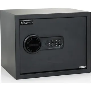 HJH Office Tresor Safe COMPACT Stahl Schwarz Möbeltresor Elektronik Schloss 30x38x30cm, 830037