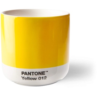 Pantone doppelwandiger Porzellan-Thermobecher Cortado, ohne Henkel, 190ml, 012, Yellow 012