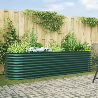 Garten-Hochbeet verzinkter Stahl 320 x 80 x 81 cm Grün