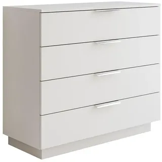 Lookway Kommode Lina Kaschmir 95 mit LED-Beleuchtung auf Sockel Silber Chrom , Kaschmir , Holzwerkstoff , 95x84x40 cm , Kleinmöbel, Kommoden, Kommoden