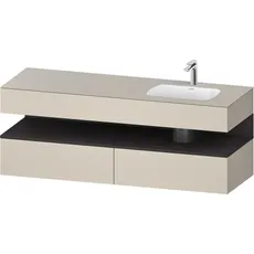 Duravit Qatego Einbauwaschtisch mit Konsolenwaschtischunterbau, 1600x550x600mm, Nische Graphit Supermatt, Becken rechts, QA4796080, Farbe: taupe supermatt